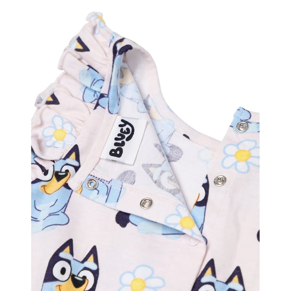 Bluey Girls Flowers All-Over Print Sleeveless Playsuit