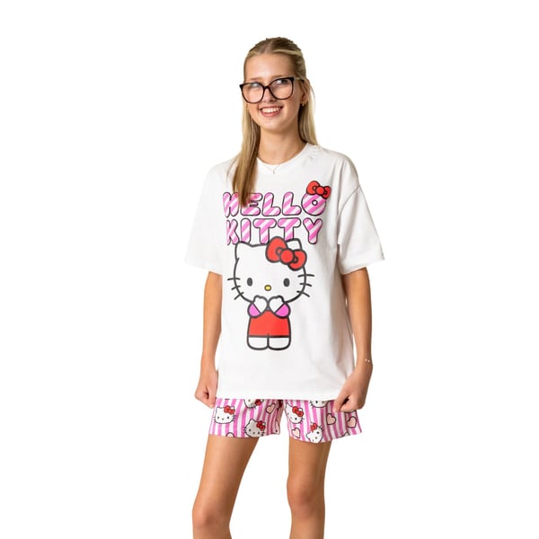 Hello Kitty Girls Hearts & Bows Short Pyjama Set