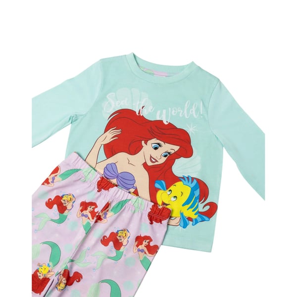 The Little Mermaid Girls Ariel & Flounder Long Pyjama Set