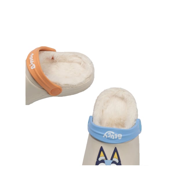 Bluey Childrens/Kids Character Faces Fur Lined Clogs