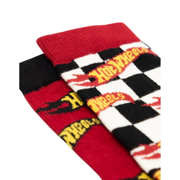 Hot Wheels Mens Checkerboard Flame Calf-Length Socks (Pack of 5)