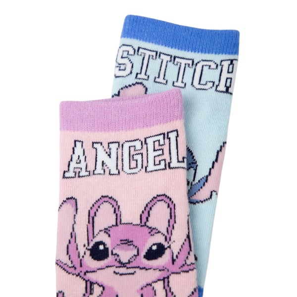 Lilo & Stitch Girls Stitch & Angel Calf-Length Socks (Pack of 5)