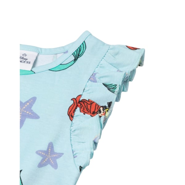 The Little Mermaid Girls Ariel & Flounder All-Over Print Sleeveless Playsuit