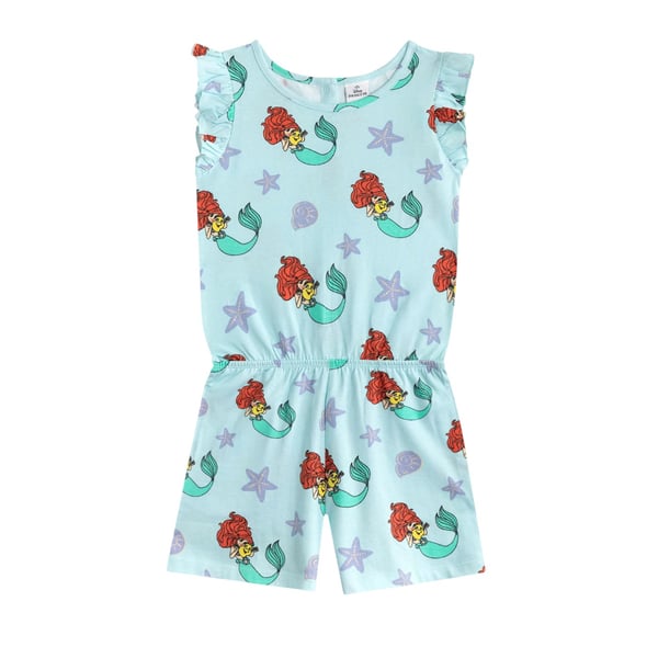 The Little Mermaid Girls Ariel & Flounder All-Over Print Sleeveless Playsuit The Little Mermaid Girls Ariel & Flounder All-Over Print Sleeveless Playsuit