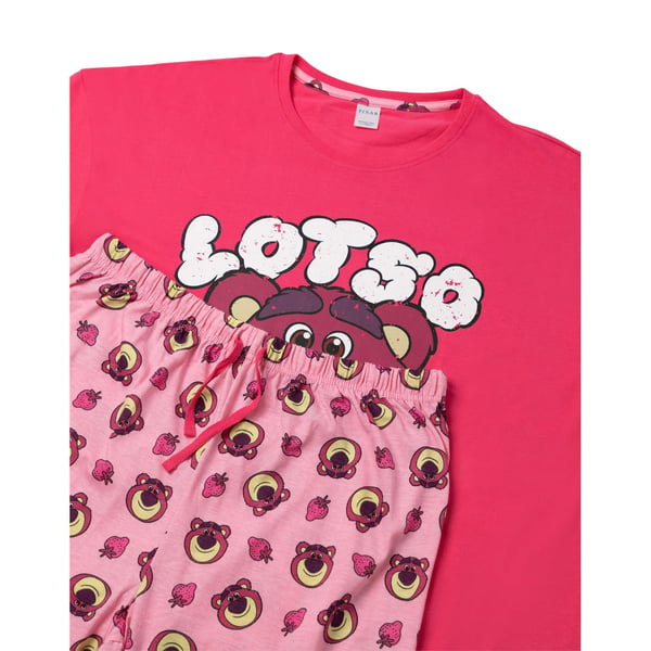 Toy Story Womens/Ladies Lotso Face Short-Sleeved Long Pyjama Set