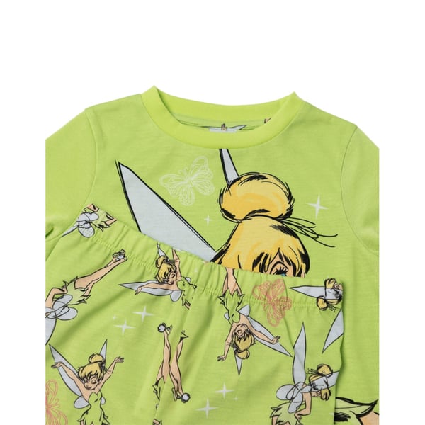 Tinkerbell tyttöjen perhoskuvioinen pitkä pyjamasetti