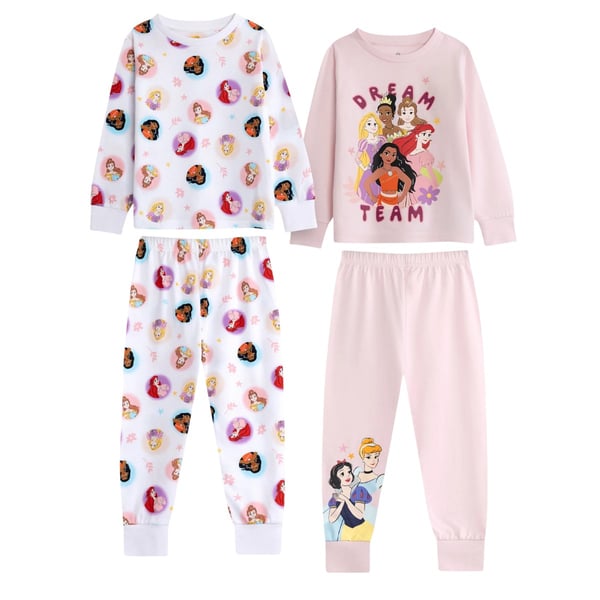 Disney Princess Långärmad Lång Pyjamas Set för Flickor (2-pack)