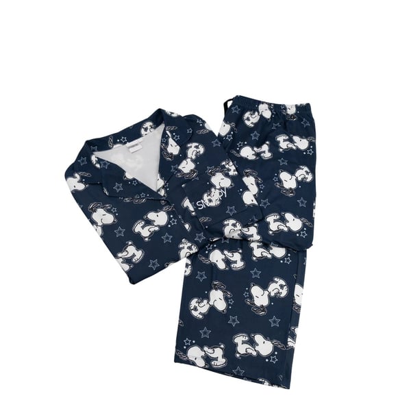 Peanuts Womens/Ladies Snoopy Long-Sleeved Long Pyjama Set Peanuts Womens/Ladies Snoopy Long-Sleeved Long Pyjama Set