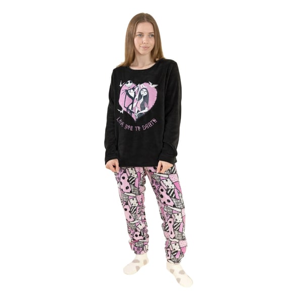 The Nightmare Before Christmas Dame/Ladies Logo langærmet lang pyjamasæt med lange ærmer The Nightmare Before Christmas Dame/Ladies Logo langærmet lang pyjamasæt med lange ærmer
