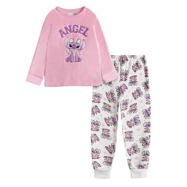 Lilo & Stitch Tyttöjen Angel Pitkähihainen Pitkä Pyjamasetti