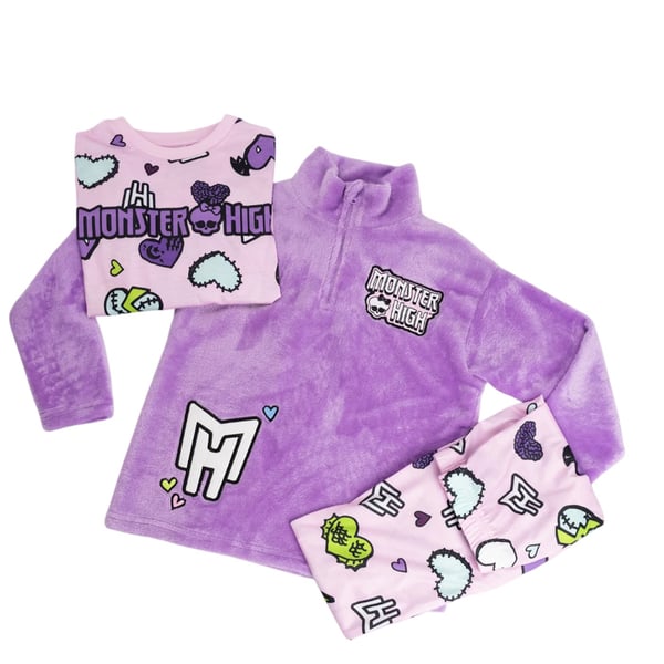 Monster High Långärmad Lång Pyjamas för Flickor (3-pack)