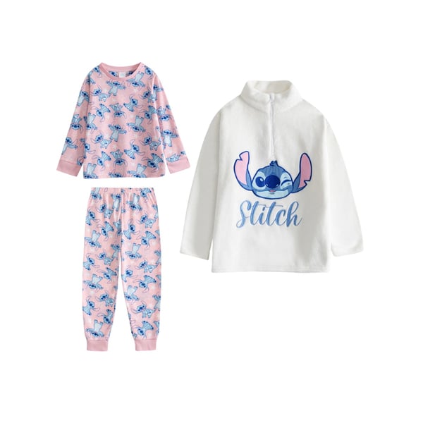 Lilo & Stitch Girls Stitch Long-Sleeved Long Pyjama Set (Pack of 3)