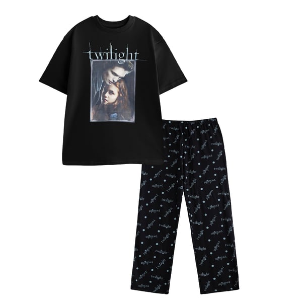 Twilight Womens/Ladies Logo Short-Sleeved Long Pyjama Set