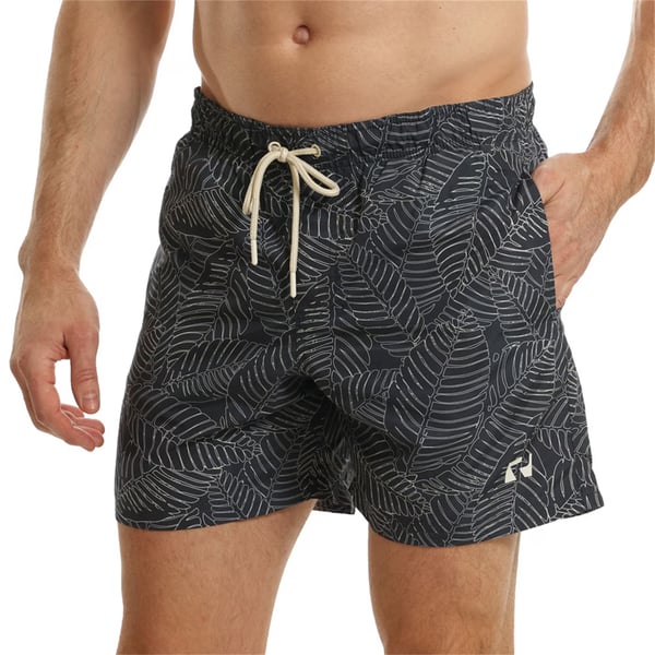 RIPT Essentials Badshorts med lövtryck för män