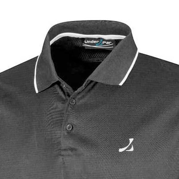 Under Par Mens Waffle Knit Polo Shirt