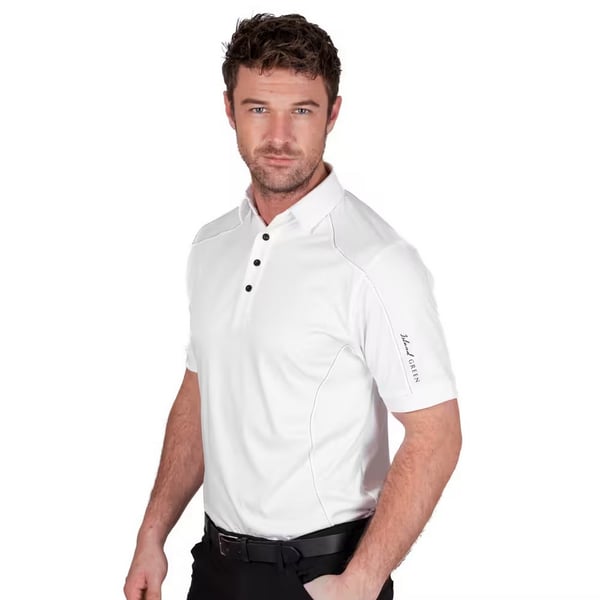Island Green Mens Topstitched Golf Polo Shirt