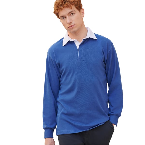Front Row Long Sleeve Classic Rugby Polo Shirt