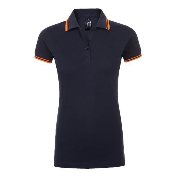 SOLS Womens/Ladies Pasadena Tipped Short Sleeve Pique Polo Shirt