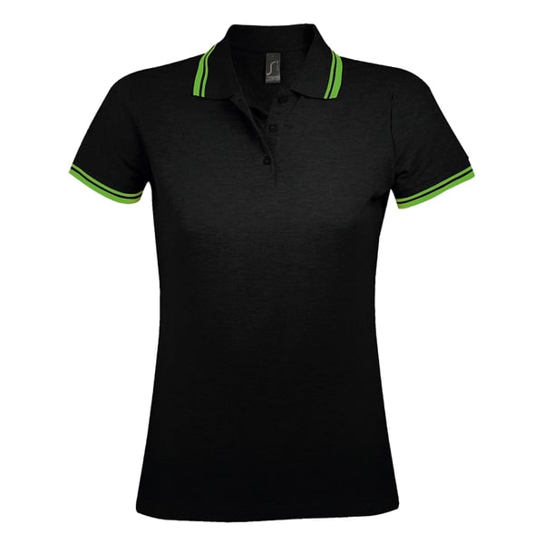 SOLS Womens/Ladies Pasadena Tipped Short Sleeve Pique Polo Shirt