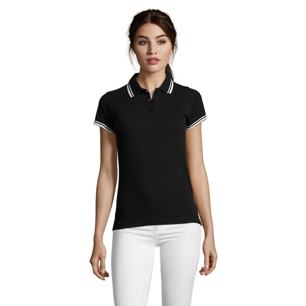 SOLS Womens/Ladies Pasadena Tipped Short Sleeve Pique Polo Shirt