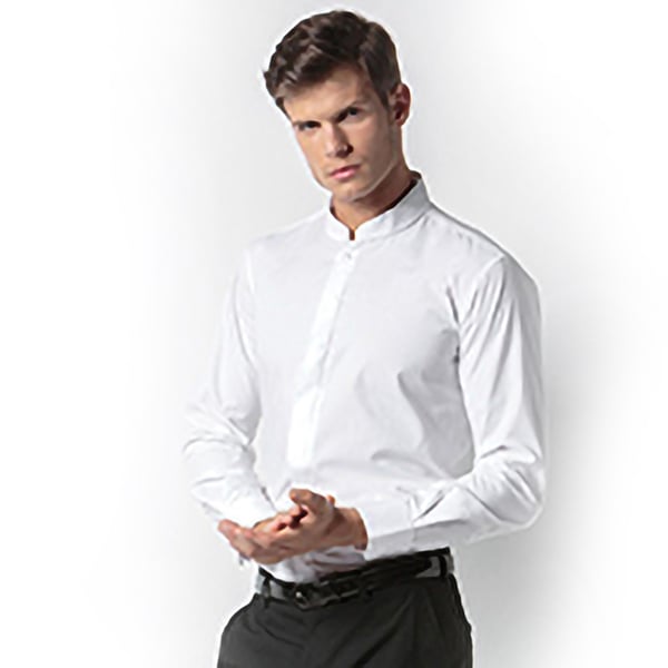 Kariban Mens Long Sleeve Mandarin Collar Shirt