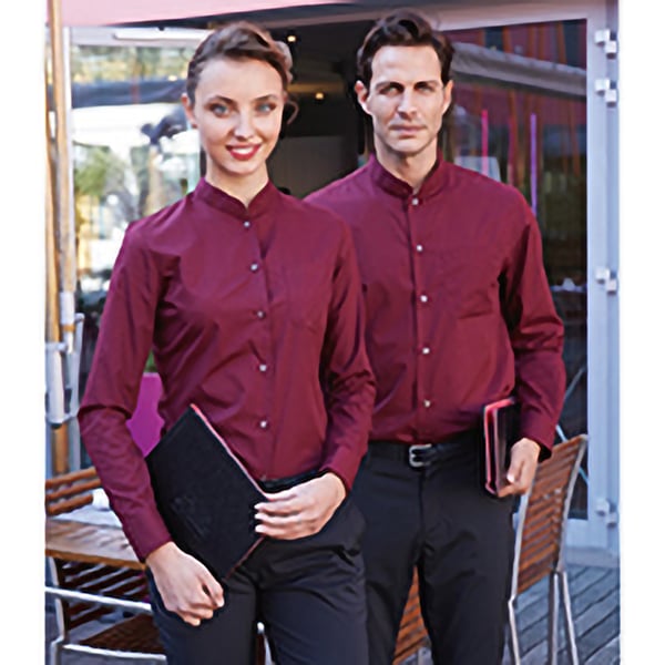 Kariban Mens Long Sleeve Mandarin Collar Shirt