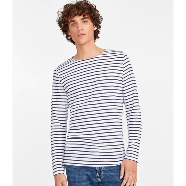 SOLS Mens Marine Long Sleeve Stripe T-Shirt