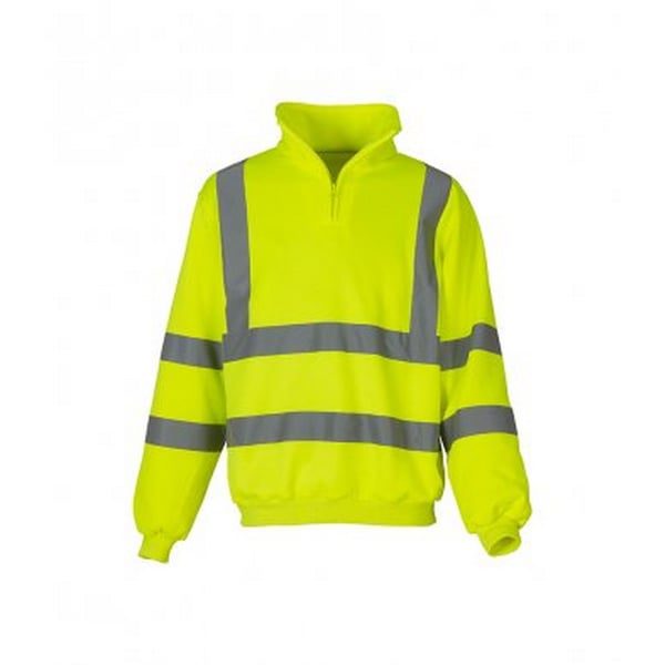 Yoko Unisex Zip Neck Hi-Vis Sweatshirt