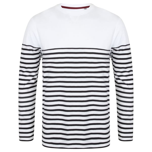 Front Row Mens Long Sleeve Breton Stripe T-Shirt