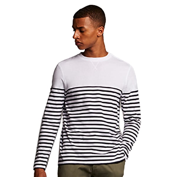 Front Row Mens Long Sleeve Breton Stripe T-Shirt