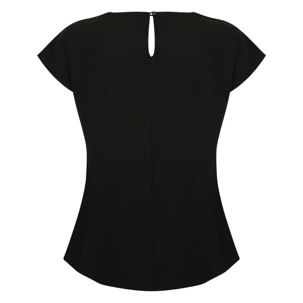 Henbury Womens/Ladies Pleat Front Short Sleeve Top
