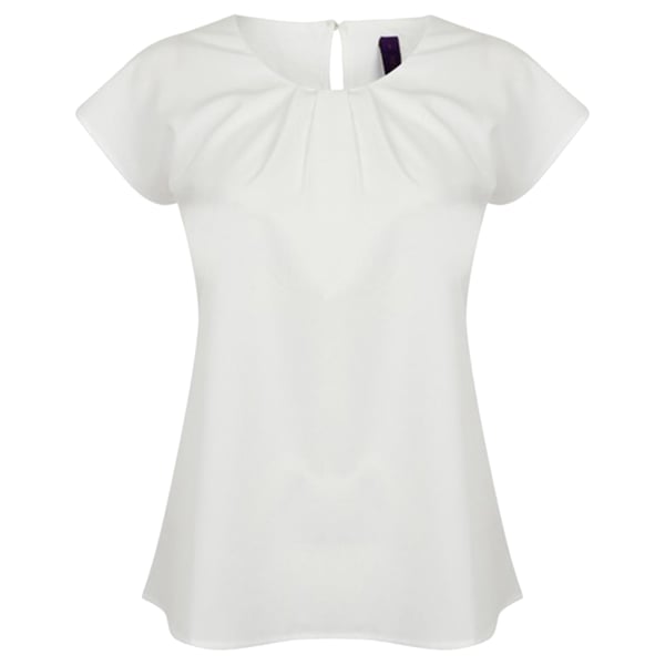 Henbury Womens/Ladies Pleat Front Short Sleeve Top