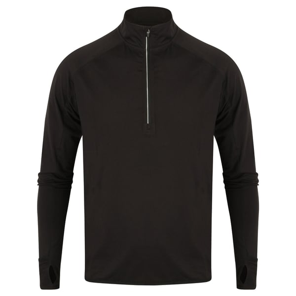 Tombo Mens Long Sleeve Zip Neck Performance Top