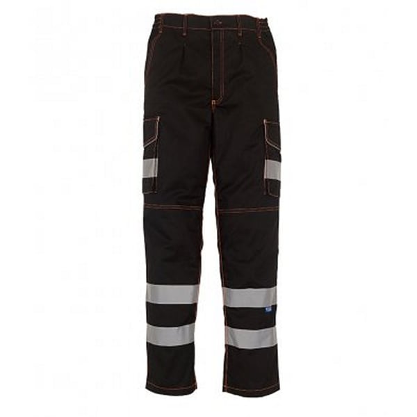Yoko Mens Hi-Vis Cargo Trousers With Knee Pad Pockets