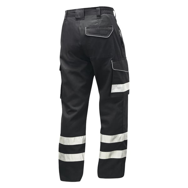 Yoko Mens Hi-Vis Cargo Trousers With Knee Pad Pockets