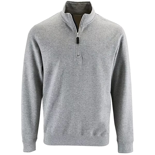 SOLS Herre Stan Sweatshirt med kontrast lynlås i halsen