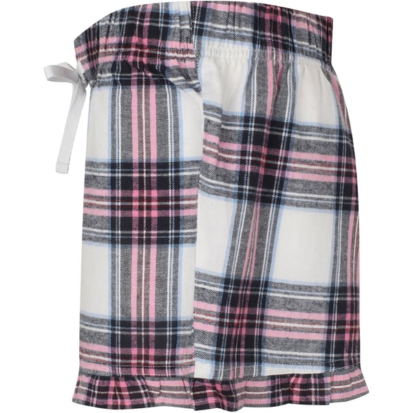 SF Womens/Ladies Tartan Frill Shorts