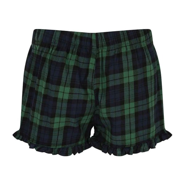 SF Womens/Ladies Tartan Frill Shorts