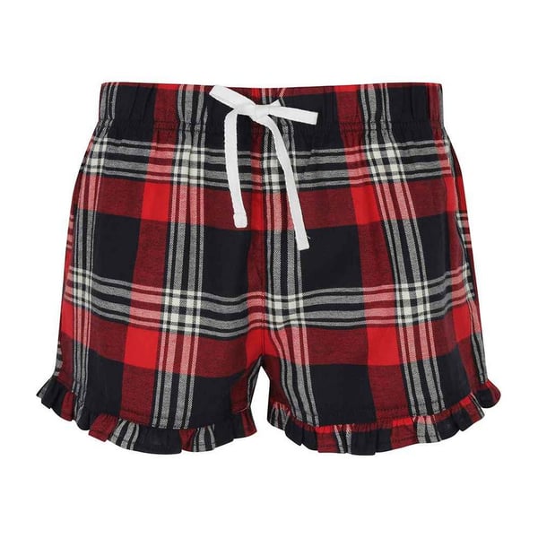 SF Womens/Ladies Tartan Frill Shorts
