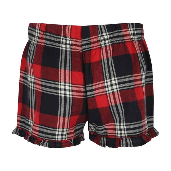 SF Womens/Ladies Tartan Frill Shorts
