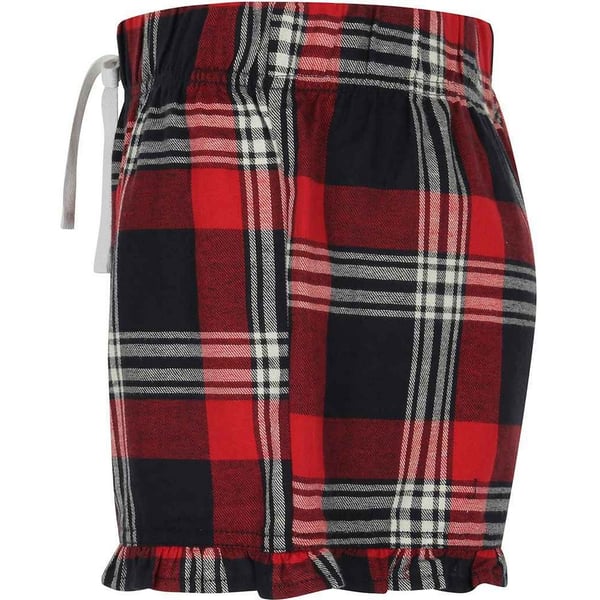 SF Womens/Ladies Tartan Frill Shorts
