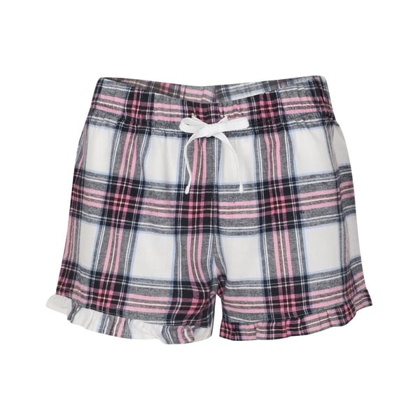 SF Womens/Ladies Tartan Frill Shorts