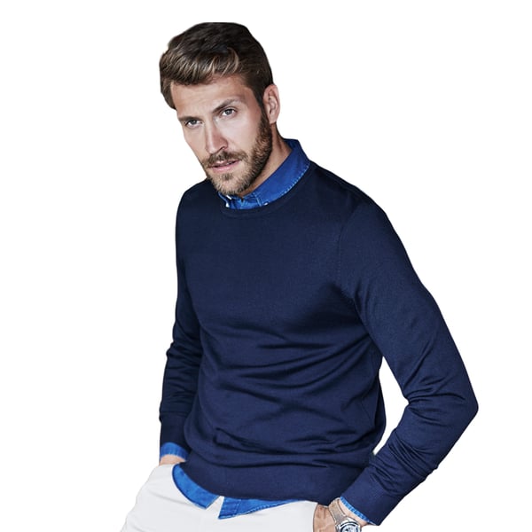 Tee Jays Mens Merino Blend Crew Neck Jumper