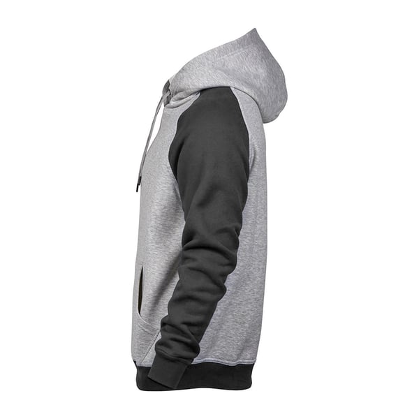 Tee Jays Mens Two Tone Raglan Hooded Sweatshirt