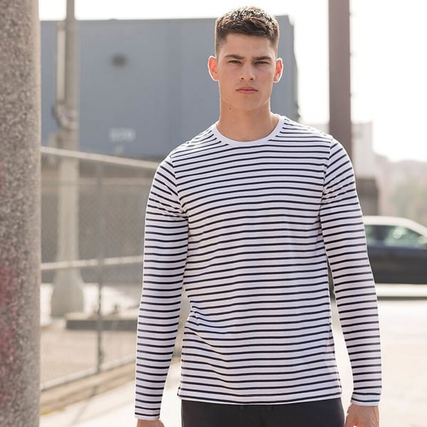 Skinni Fit Unisex Long Sleeve Striped T-Shirt