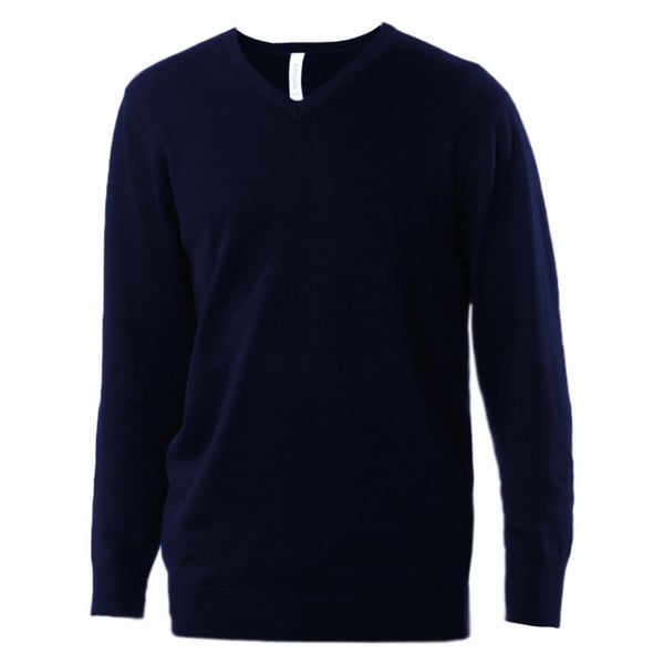 Kariban Herre sweater med V-hals i bomuld og akryl til mænd