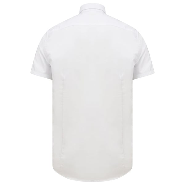 Henbury Mens Modern Short Sleeve Slim Fit Oxford Shirt