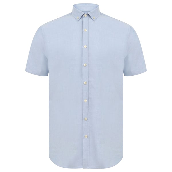 Henbury Herre moderne kortærmet slim fit Oxford skjorte