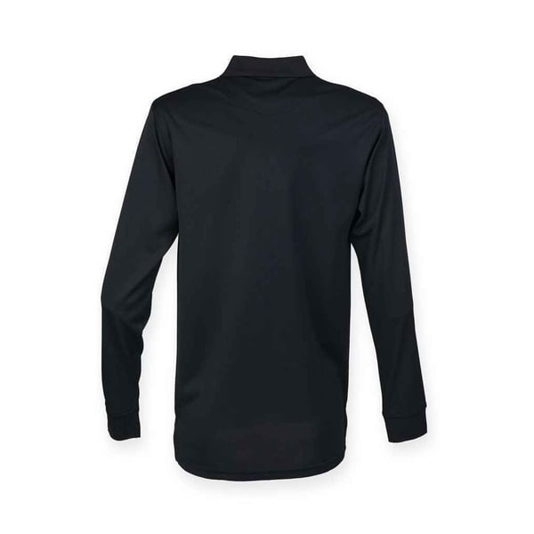 Henbury Adults Unisex Long Sleeve Coolplus Piqu Polo Shirt