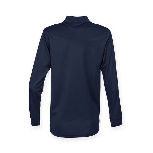 Henbury Adults Unisex pitkähihainen Coolplus Piqué-poolopaita